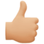 thumbs up: medium-light skin tone on Facebook