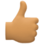 thumbs up: medium skin tone on Facebook