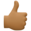 thumbs up: medium-dark skin tone on Facebook