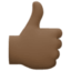 thumbs up: dark skin tone on Facebook