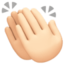 clapping hands: light skin tone on Facebook