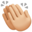 clapping hands: medium-light skin tone on Facebook