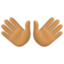open hands: medium skin tone on Facebook