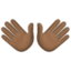 open hands: dark skin tone on Facebook