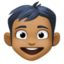 boy: medium-dark skin tone on Facebook