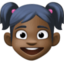 girl: dark skin tone on Facebook