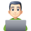 man technologist: light skin tone on Facebook