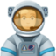 man astronaut: light skin tone on Facebook