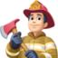 man firefighter: light skin tone on Facebook