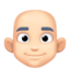 man: light skin tone, bald on Facebook