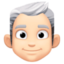 man: light skin tone, white hair on Facebook