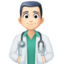 man health worker: light skin tone on Facebook