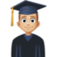 man student: medium-light skin tone on Facebook