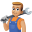 man mechanic: medium-light skin tone on Facebook