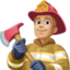 man firefighter: medium-light skin tone on Facebook
