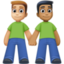 men holding hands: medium-light skin tone, medium-dark skin tone on Facebook