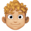 man: medium-light skin tone, curly hair on Facebook