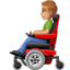 man in motorized wheelchair: medium-light skin tone on Facebook