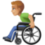 man in manual wheelchair: medium-light skin tone on Facebook