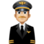 man pilot: medium-light skin tone on Facebook