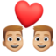 couple with heart: man, man, medium-light skin tone on Facebook