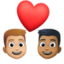 couple with heart: man, man, medium-light skin tone, medium-dark skin tone on Facebook
