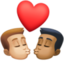 kiss: man, man, medium-light skin tone, medium-dark skin tone on Facebook
