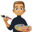 man artist: medium skin tone on Facebook