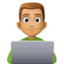 man technologist: medium skin tone on Facebook