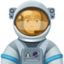 man astronaut: medium skin tone on Facebook
