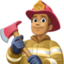 man firefighter: medium skin tone on Facebook