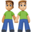 men holding hands: medium skin tone, medium-light skin tone on Facebook