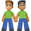 men holding hands: medium skin tone, medium-dark skin tone on Facebook