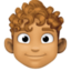 man: medium skin tone, curly hair on Facebook