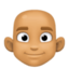 man: medium skin tone, bald on Facebook