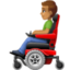 man in motorized wheelchair: medium skin tone on Facebook