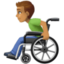 man in manual wheelchair: medium skin tone on Facebook