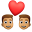 couple with heart: man, man, medium skin tone on Facebook