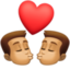 kiss: man, man, medium skin tone on Facebook