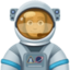 man astronaut: medium-dark skin tone on Facebook