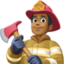 man firefighter: medium-dark skin tone on Facebook