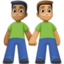 men holding hands: medium-dark skin tone, medium skin tone on Facebook