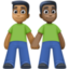 men holding hands: medium-dark skin tone, dark skin tone on Facebook