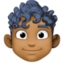 man: medium-dark skin tone, curly hair on Facebook
