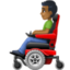 man in motorized wheelchair: medium-dark skin tone on Facebook