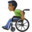 man in manual wheelchair: medium-dark skin tone on Facebook