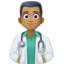 man health worker: medium-dark skin tone on Facebook