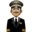 man pilot: medium-dark skin tone on Facebook