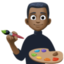 man artist: dark skin tone on Facebook