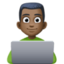 man technologist: dark skin tone on Facebook